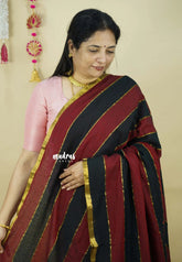 Black with Maroon - Soft Mul cotton candy pop multicolor without blouse